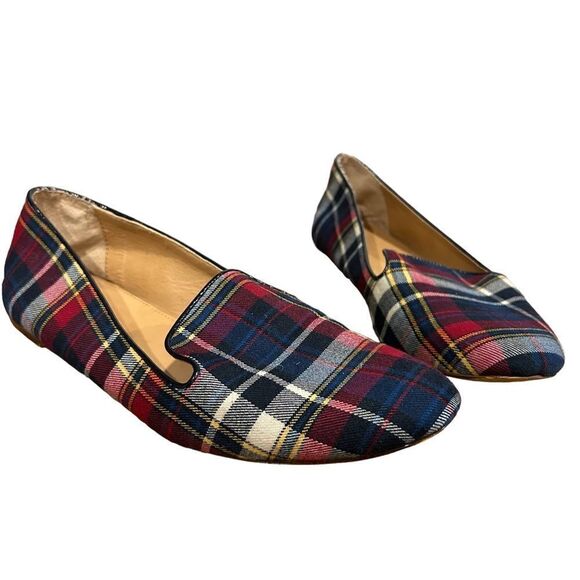 J.Crew Addie Smoke Smoking Loafers in Plaid Tartan - Picture 3 of 10